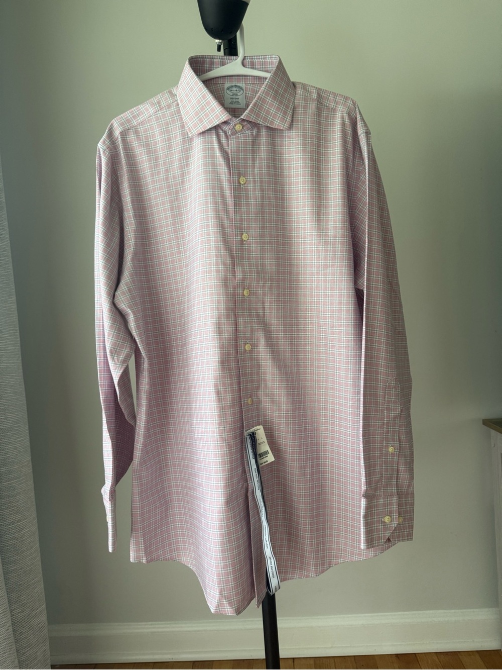 Brooks Brothers Regent Non-Iron Dress Shirt Men’s 16.5 34/35 Pink Check NWT
